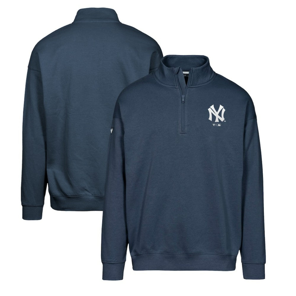 Navy New York Yankees Levelwear Murray Core Logo Quarter-Zip Pullover Top