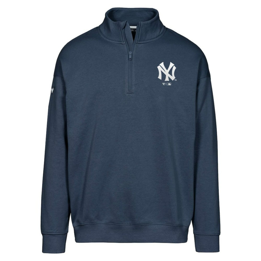 Navy New York Yankees Levelwear Murray Core Logo Quarter-Zip Pullover Top