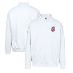 White Atlanta Braves Levelwear Murray Core Logo Quarter-Zip Pullover Top