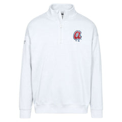 White Atlanta Braves Levelwear Murray Core Logo Quarter-Zip Pullover Top