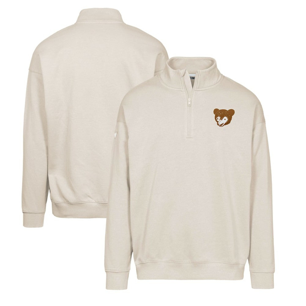Khaki Chicago Cubs Levelwear Murray Core Logo Quarter-Zip Pullover Top