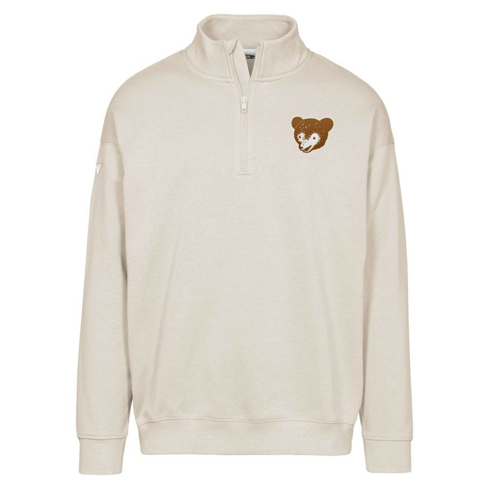 Khaki Chicago Cubs Levelwear Murray Core Logo Quarter-Zip Pullover Top