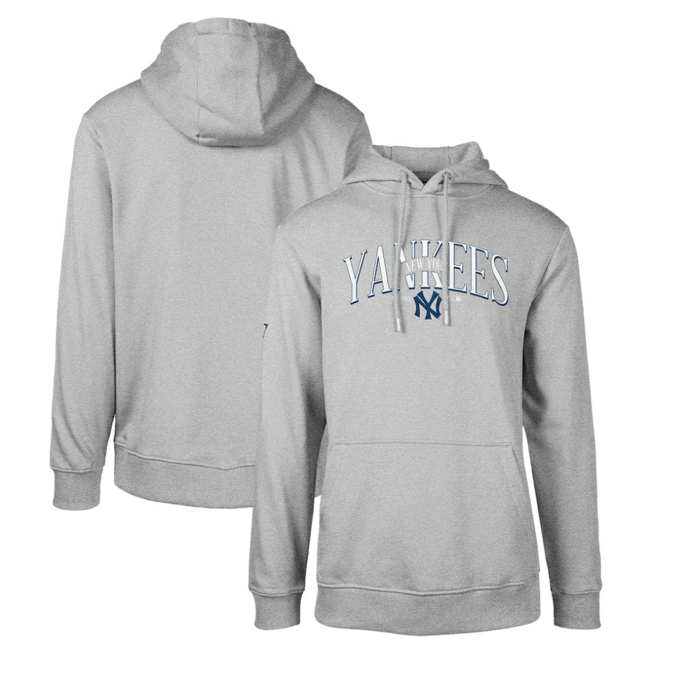 Gray New York Yankees Levelwear Cooperstown Collection Podium Retro Spellout Pullover Hoodie