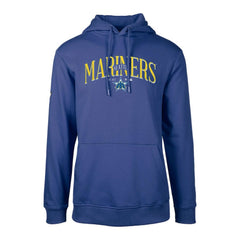 Royal Seattle Mariners Levelwear Cooperstown Collection Podium Retro Spellout Pullover Hoodie