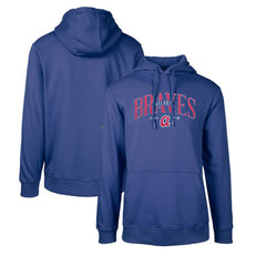 Royal Atlanta Braves Levelwear Cooperstown Collection Podium Retro Spellout Pullover Hoodie
