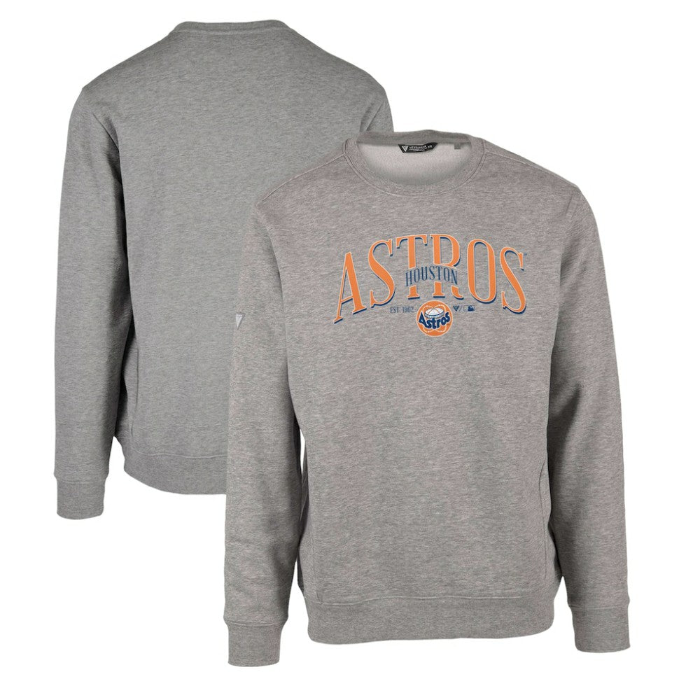 Gray Houston Astros Levelwear Zane Cooperstown Collection Retro Spellout Pullover Sweatshirt