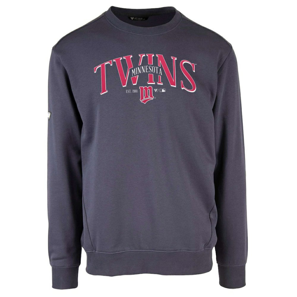 Navy Minnesota Twins Levelwear Zane Cooperstown Collection Retro Spellout Pullover Sweatshirt