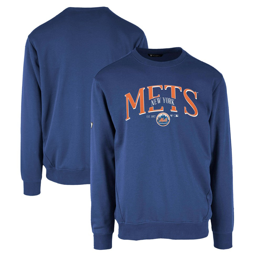 Royal New York Mets Levelwear Zane Cooperstown Collection Retro Spellout Pullover Sweatshirt