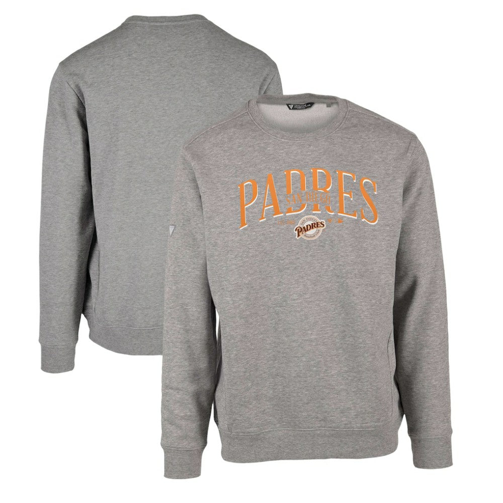 Gray San Diego Padres Levelwear Zane Cooperstown Collection Retro Spellout Pullover Sweatshirt