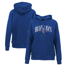 Royal Toronto Blue Jays Levelwear Women's Adorn Cooperstown Collection Retro Spellout Pullover Hoodie