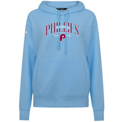 Blue Philadelphia Phillies Levelwear Women's Adorn Cooperstown Collection Retro Spellout Pullover Hoodie