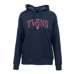 Navy Minnesota Twins Levelwear Women's Adorn Cooperstown Collection Retro Spellout Pullover Hoodie
