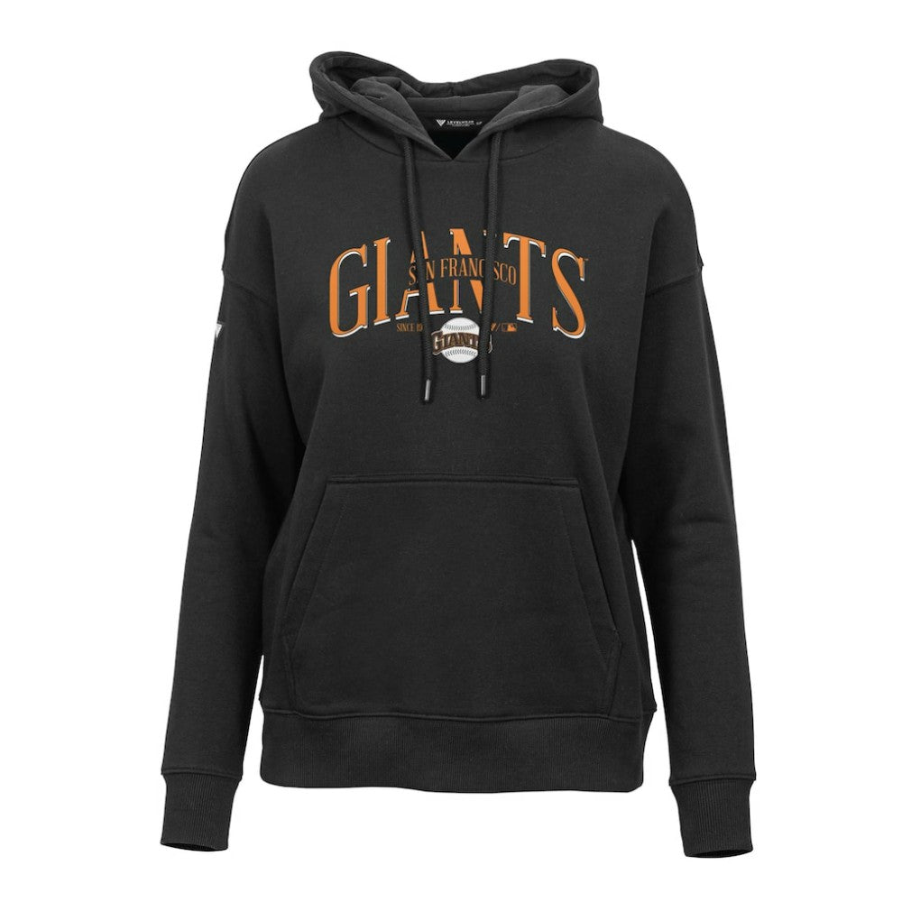 Black San Francisco Giants Levelwear Women's Adorn Cooperstown Collection Retro Spellout Pullover Hoodie