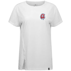 White Atlanta Braves Levelwear Women's Influx Cooperstown Core Logo T-Shirt