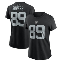 Brock Bowers  Women's Player Name & Number T-Shirt - Las Vegas Raiders T-shirts