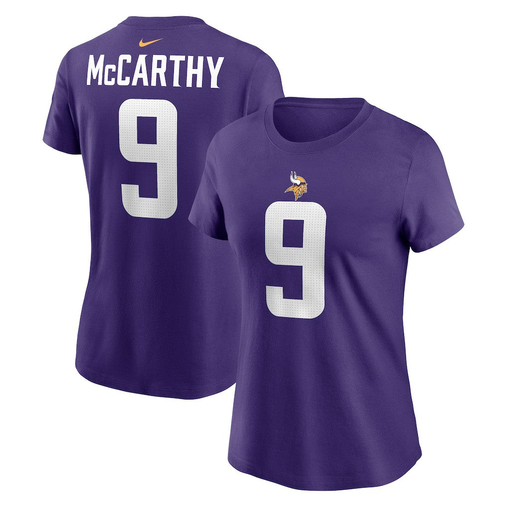 J.J. McCarthy  Women's Name & Number T-Shirt - Minnesota Vikings T-shirts
