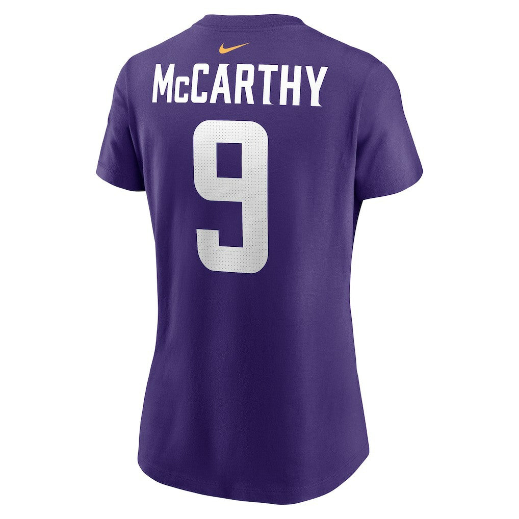 J.J. McCarthy  Women's Name & Number T-Shirt - Minnesota Vikings T-shirts