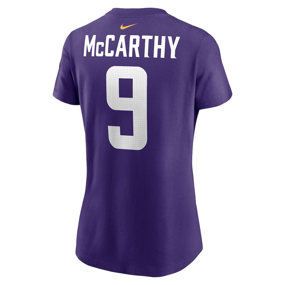 J.J. McCarthy  Women's Name & Number T-Shirt - Minnesota Vikings T-shirts