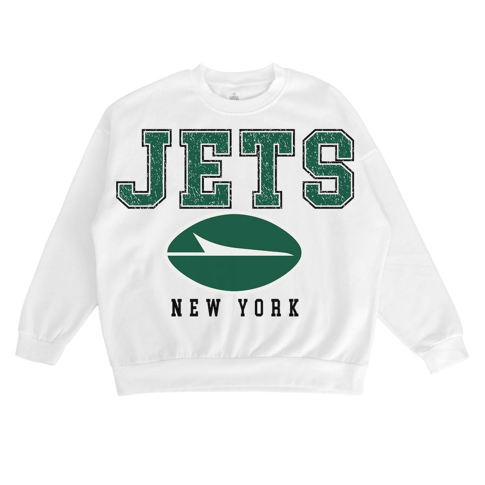Gameday Couture Women's Sunday Drives Oversized Crewneck Pullover Sweatshirt - New York Jets Pullover