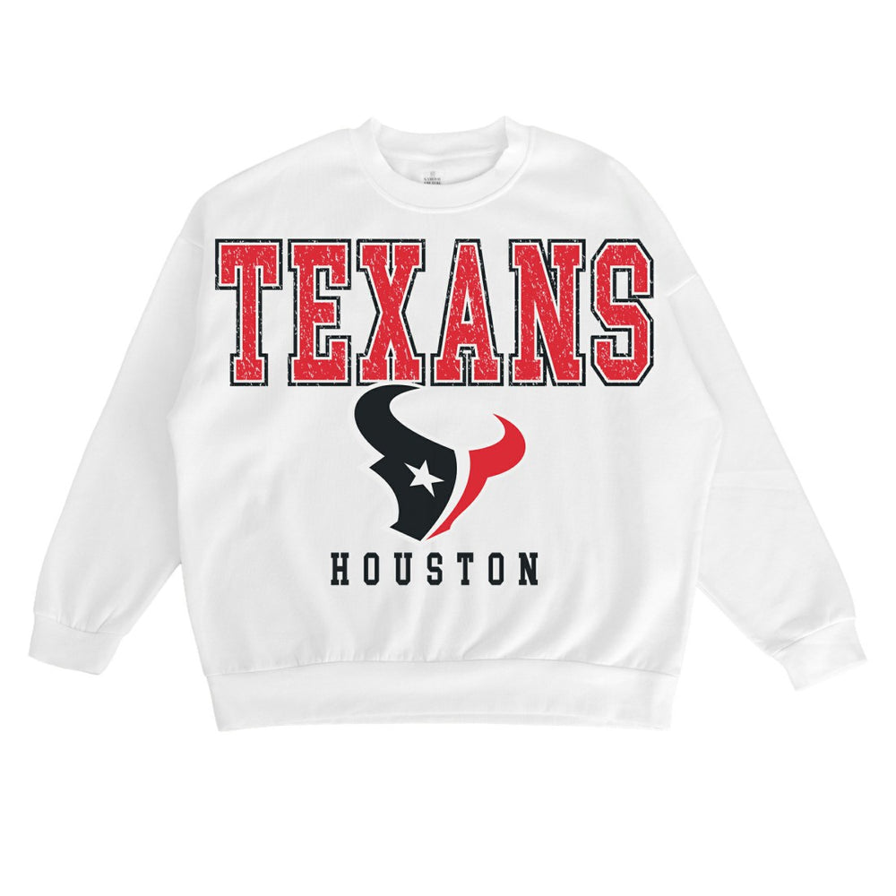 Gameday Couture Women's Sunday Drives Oversized Crewneck Pullover Sweatshirt - Houston Texans Pullover