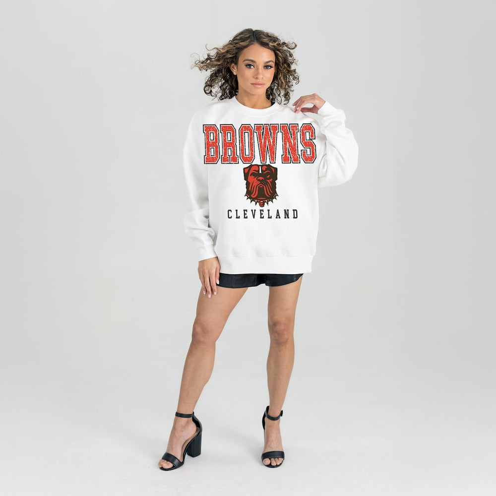 Gameday Couture Women's Sunday Drives Oversized Pullover Sweatshirt - Cleveland Browns Pullover