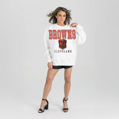 Gameday Couture Women's Sunday Drives Oversized Pullover Sweatshirt - Cleveland Browns Pullover