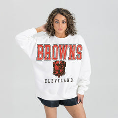 Gameday Couture Women's Sunday Drives Oversized Pullover Sweatshirt - Cleveland Browns Pullover