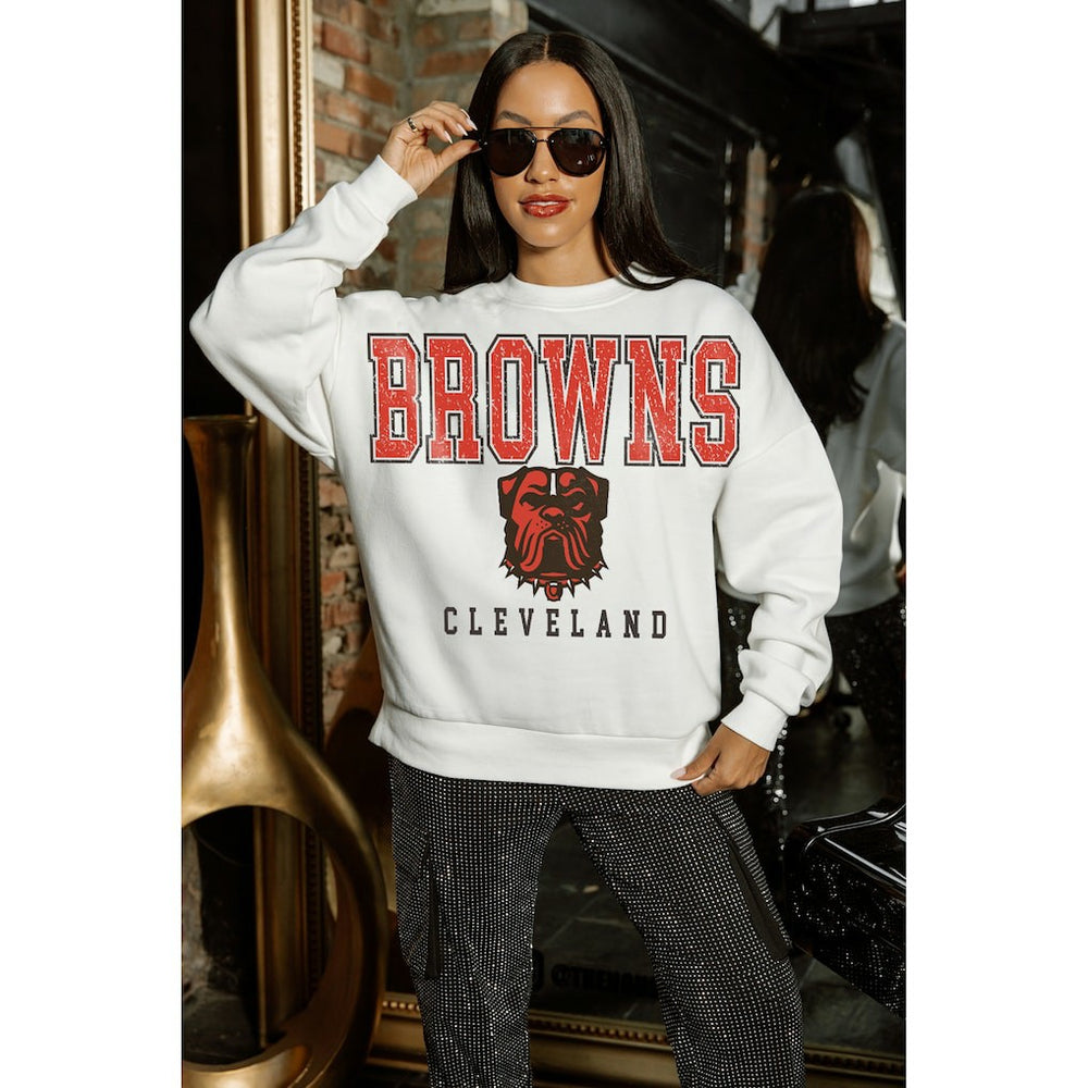 Gameday Couture Women's Sunday Drives Oversized Pullover Sweatshirt - Cleveland Browns Pullover
