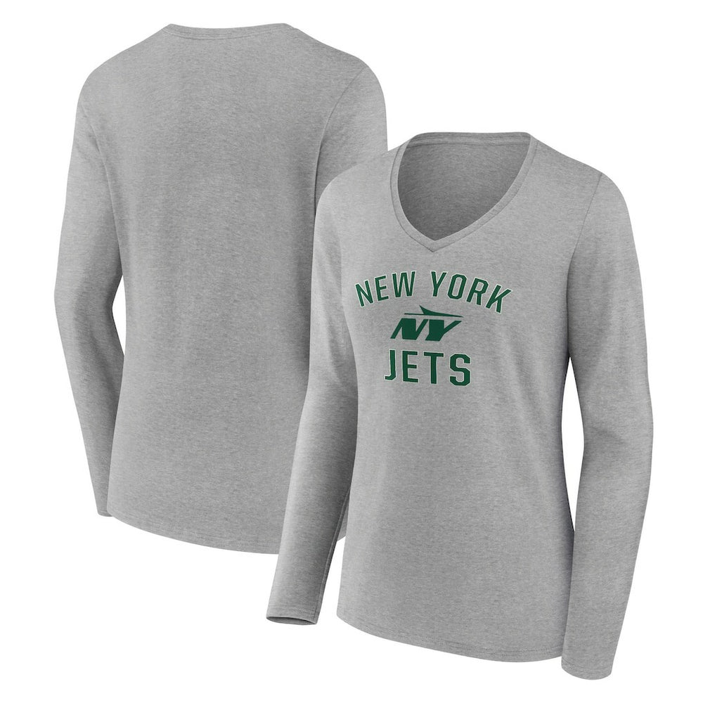 Women's Victory Arch Long Sleeve V-Neck T-Shirt - New York Jets T-shirts