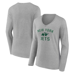 Women's Victory Arch Long Sleeve V-Neck T-Shirt - New York Jets T-shirts