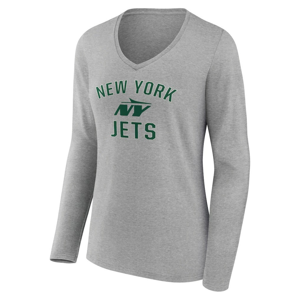 Women's Victory Arch Long Sleeve V-Neck T-Shirt - New York Jets T-shirts