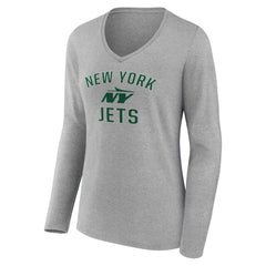 Women's Victory Arch Long Sleeve V-Neck T-Shirt - New York Jets T-shirts