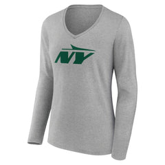Women's Secondary Logo Long Sleeve V-Neck T-Shirt - New York Jets T-shirts