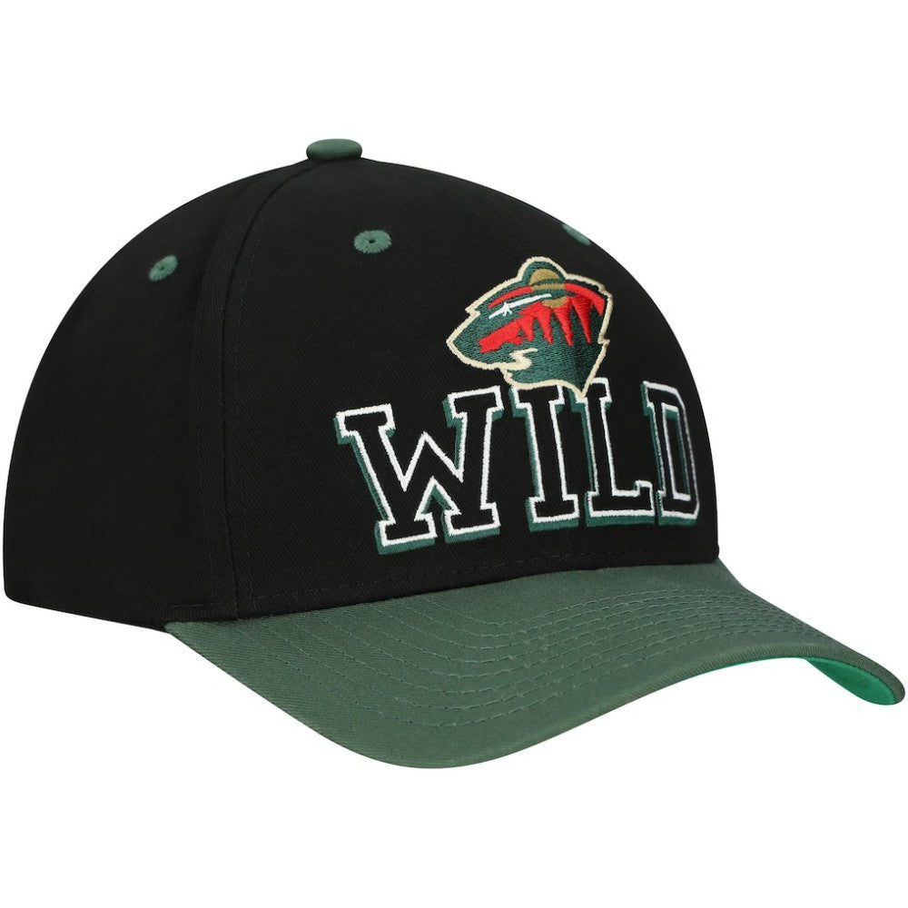 NHL Minnesota Wild Mitchell & Ness Backside Script 2-Tone Pro Crown Adjustable Hat
