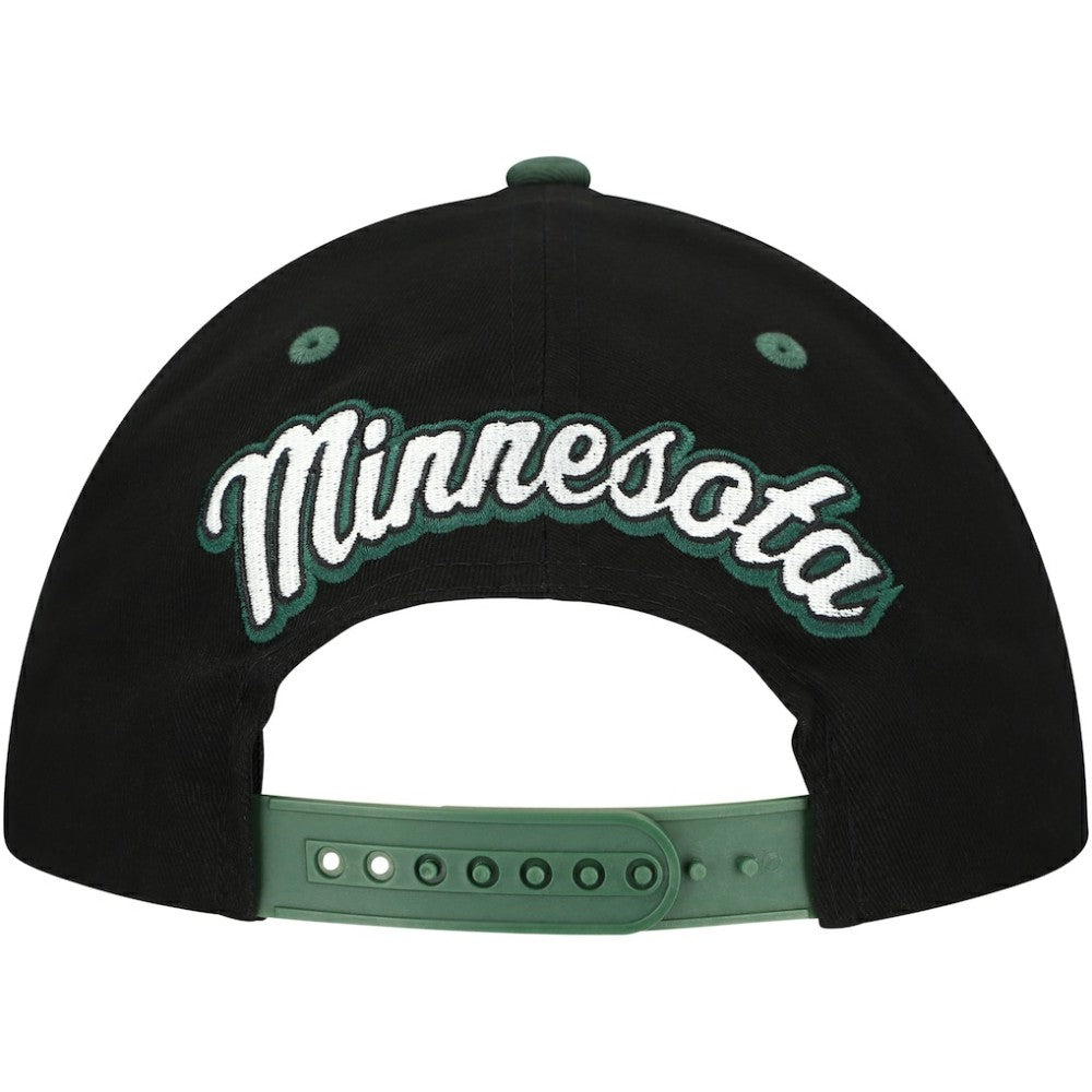 NHL Minnesota Wild Mitchell & Ness Backside Script 2-Tone Pro Crown Adjustable Hat