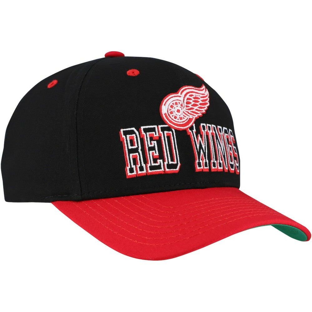 NHL Detroit Red Wings Mitchell & Ness Backside Script Two-Tone Pro Crown Adjustable Hat