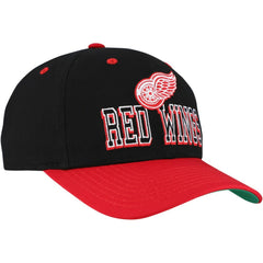 NHL Detroit Red Wings Mitchell & Ness Backside Script Two-Tone Pro Crown Adjustable Hat