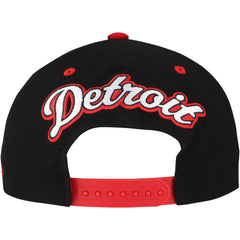 NHL Detroit Red Wings Mitchell & Ness Backside Script Two-Tone Pro Crown Adjustable Hat