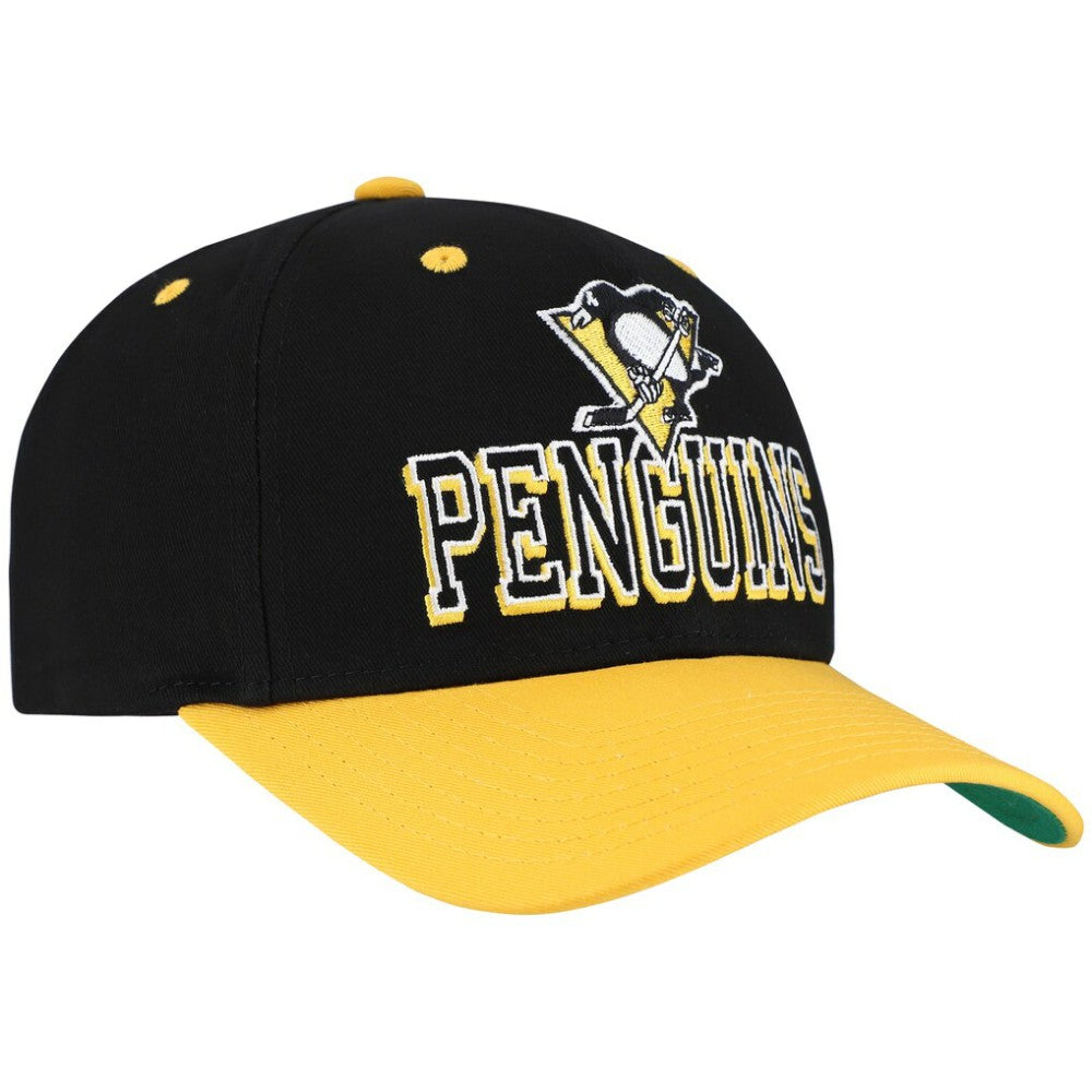 NHL Pittsburgh Penguins Mitchell & Ness Backside Script Two-Tone Pro Crown Adjustable Hat