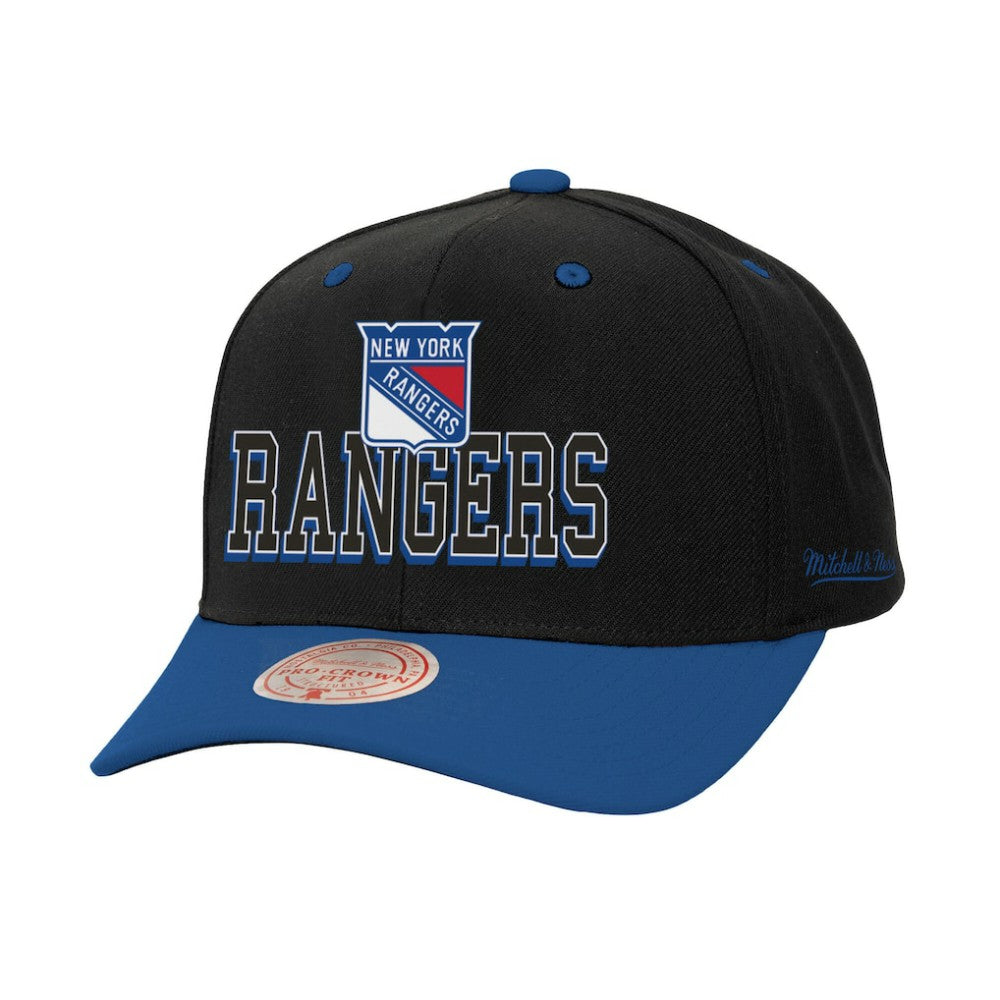 NHL New York Rangers Mitchell & Ness Backside Script 2-Tone Pro Crown Adjustable Hat