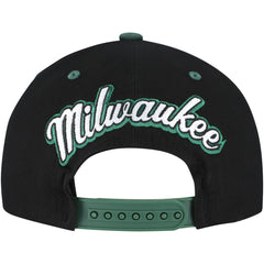 Mitchell & Ness Milwaukee Bucks Backside Script Two-Tone Pro Crown Adjustable Hat