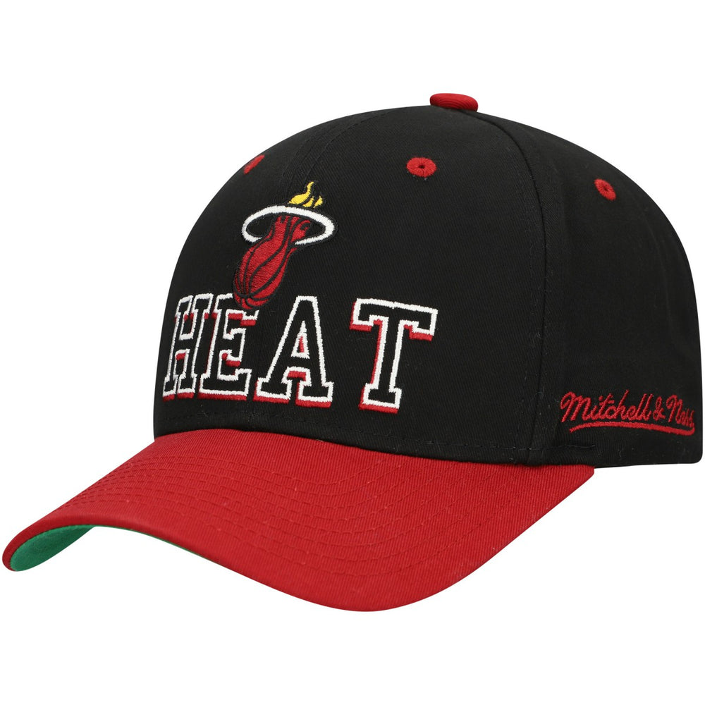 Mitchell & Ness Miami Heat Backside Script Two-Tone Pro Crown Adjustable Hat