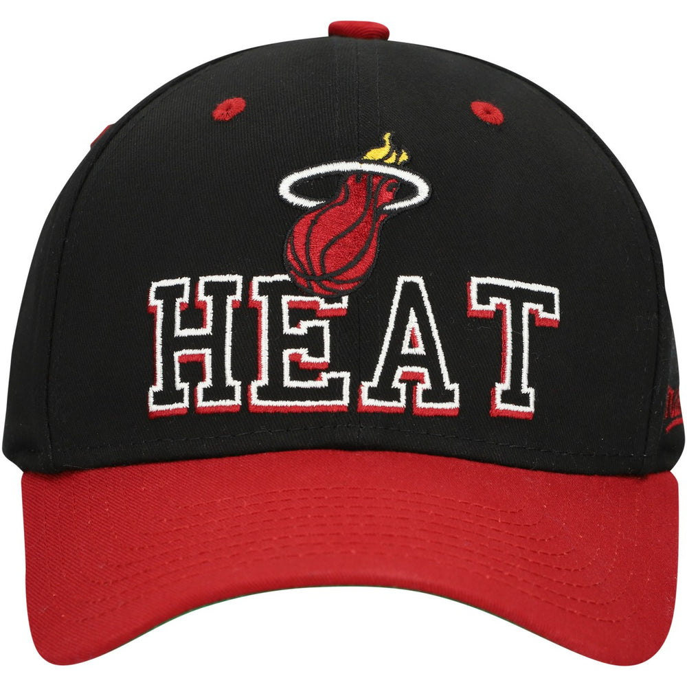 Mitchell & Ness Miami Heat Backside Script Two-Tone Pro Crown Adjustable Hat