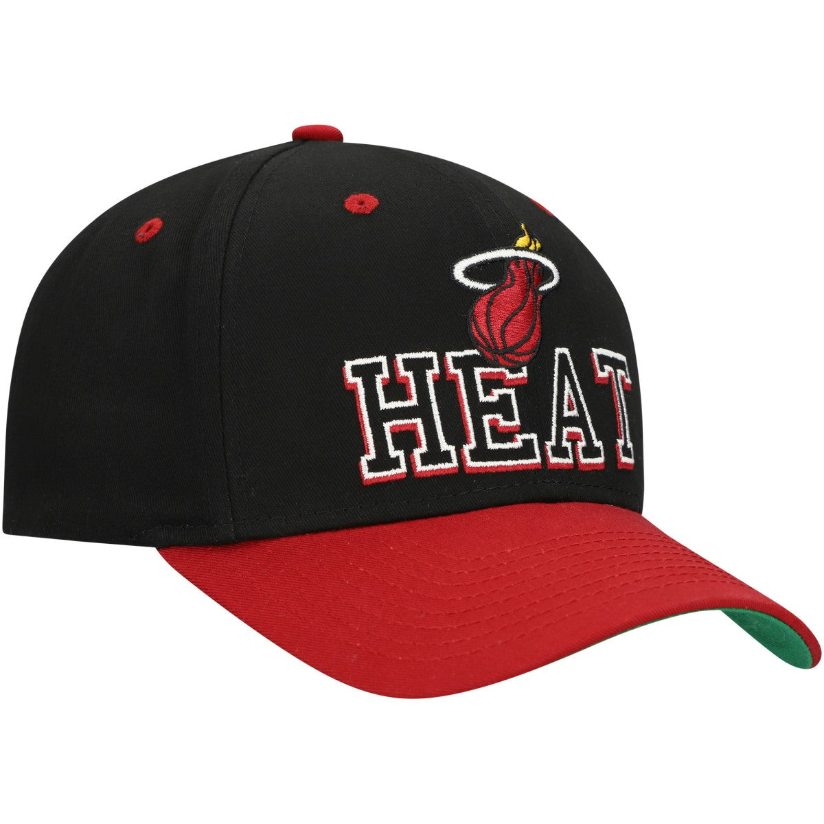 Mitchell & Ness Miami Heat Backside Script Two-Tone Pro Crown Adjustable Hat