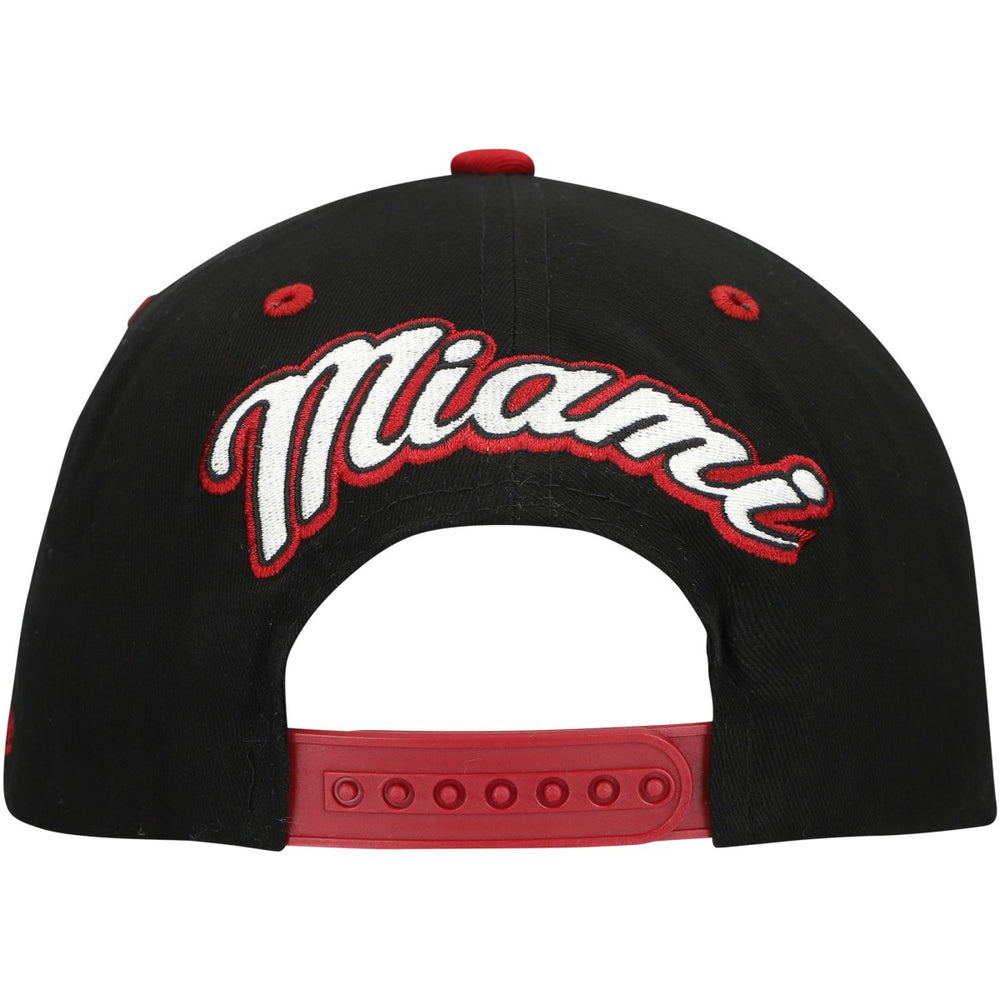 Mitchell & Ness Miami Heat Backside Script Two-Tone Pro Crown Adjustable Hat