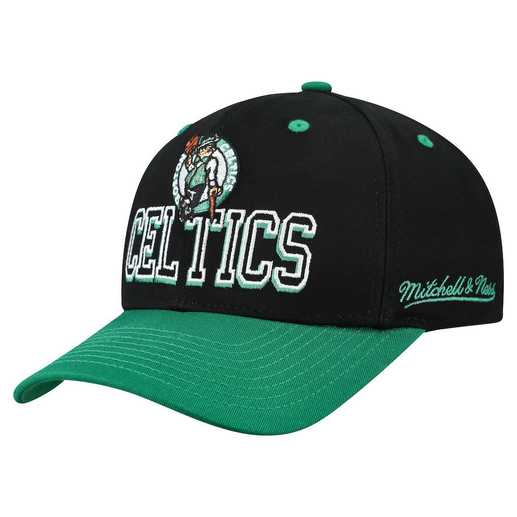 Mitchell & Ness Boston Celtics Backside Script 2-Tone Pro Crown Adjustable Hat