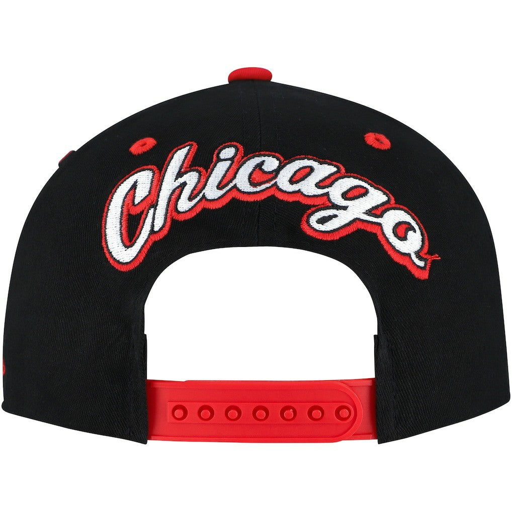 Mitchell & Ness Chicago Bulls Backside Script 2-Tone Pro Crown Adjustable Hat