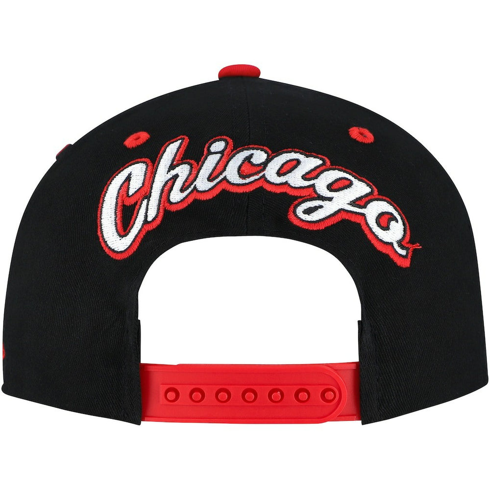 Mitchell & Ness Chicago Bulls Backside Script 2-Tone Pro Crown Adjustable Hat