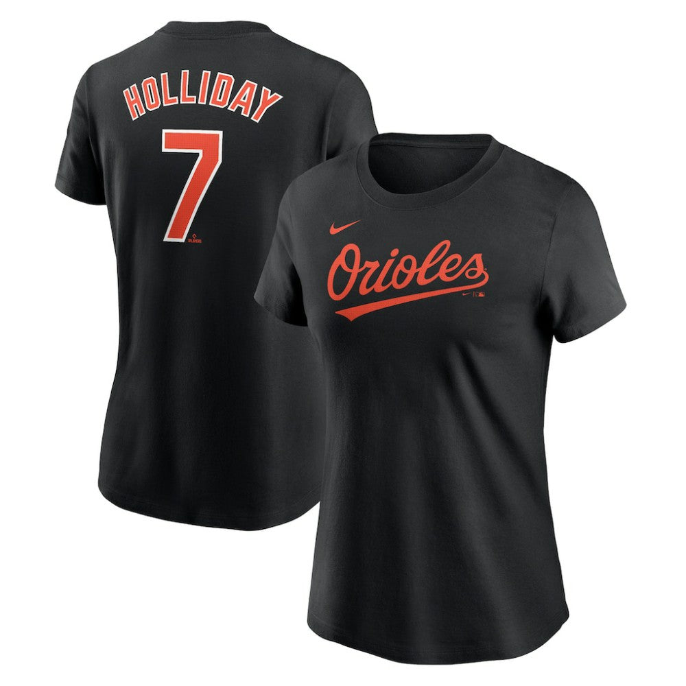 Black Jackson Holliday Baltimore Orioles Nike Women's Cooperstown Collection Fuse Name & Number T-Shirt