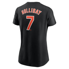 Black Jackson Holliday Baltimore Orioles Nike Women's Cooperstown Collection Fuse Name & Number T-Shirt